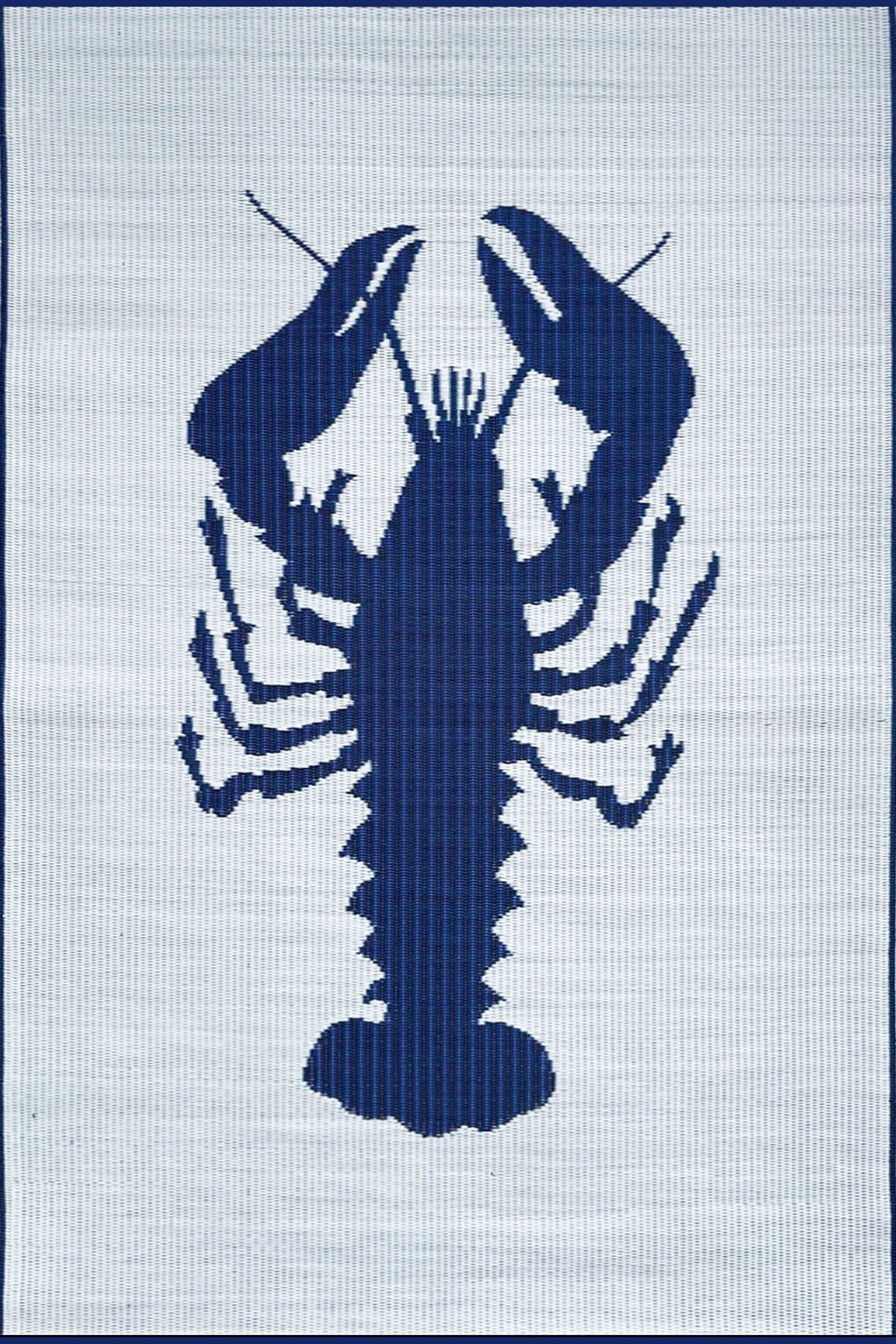 4' x 6' Lobster Outdoor Matt, Blue White ***