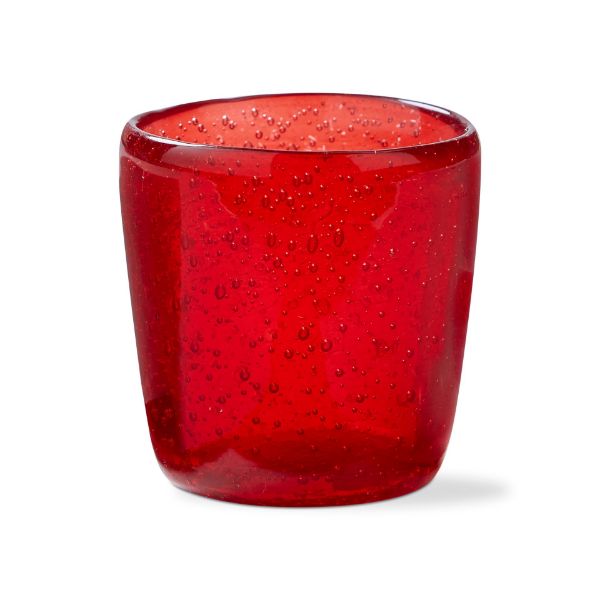 Paint Box Blown Glass Tealight Holder - Red
