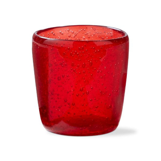 Paint Box Blown Glass Tealight Holder - Red