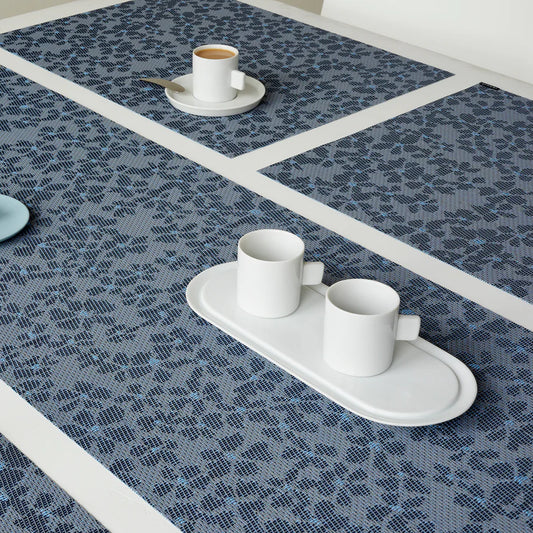 Set of 4 Flora Placemats - Indigo 14" x 19" Rectangle