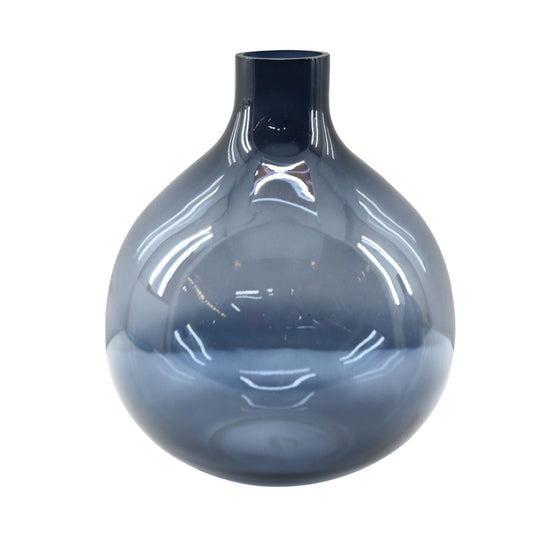 Indigo Road by Egypt Sherrod Mara Glass 7.5" Round Vase, Deep Blue