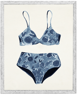 Watercolor Floral Navy Bikini
