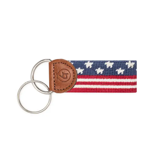 Stars and Stripes Needlepoint Keychain

