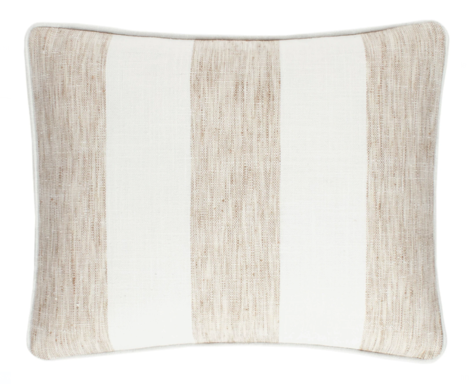 Awning Stripe Natural Lumbar Pillow