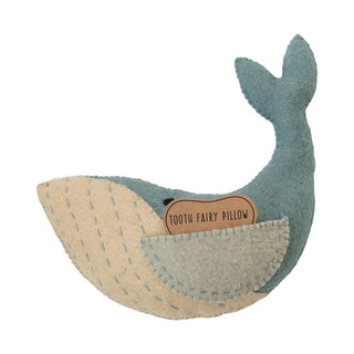 Wool Whale Tooth Fairy Pillow, Blue
