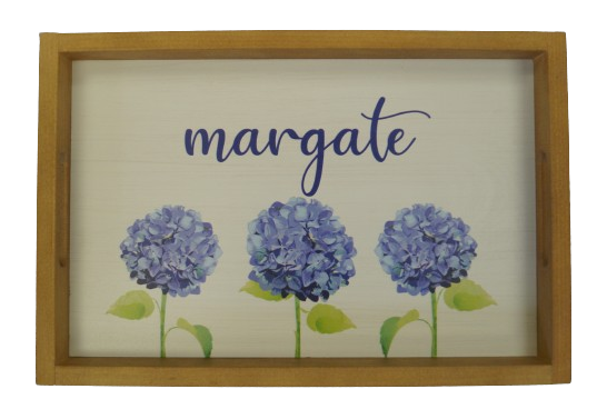 Personalized Hydrangea Wooden Serving Tray - MARGATE