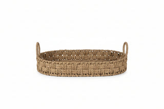 Haini Basketweave Seagrass Trays w/ Loop Handles   Large
