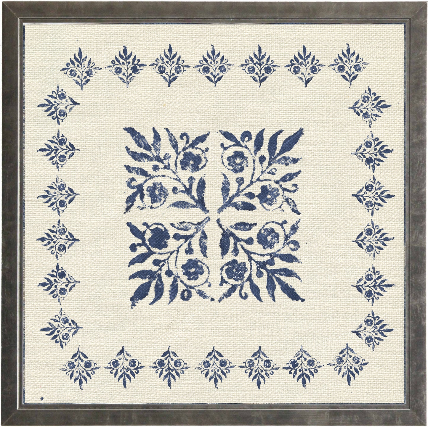 Block Print on Cream Linen Print S - Online Only