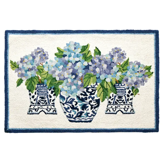 Rhapsody in Blue Hook Rug   Sally Eckman Roberts
