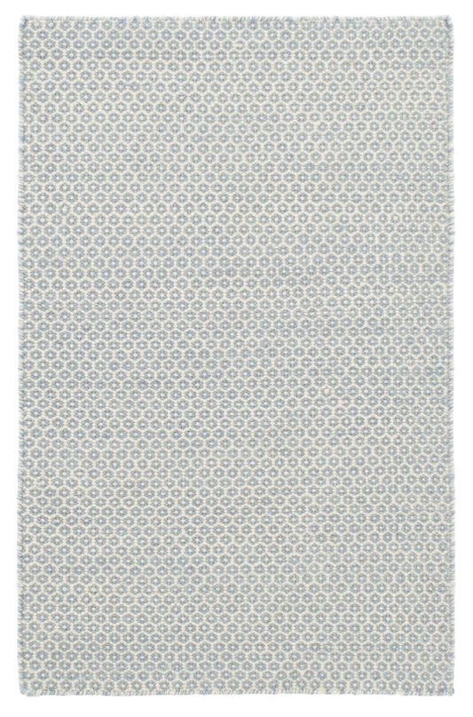 Honeycomb Handwoven Wool Rug - French Blue/Ivory - 2' x 3'