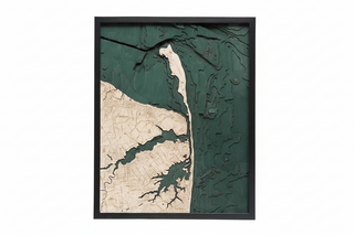 Rumson, New Jersey 3 D Nautical Wood Chart   Large   24.5" x 31"
