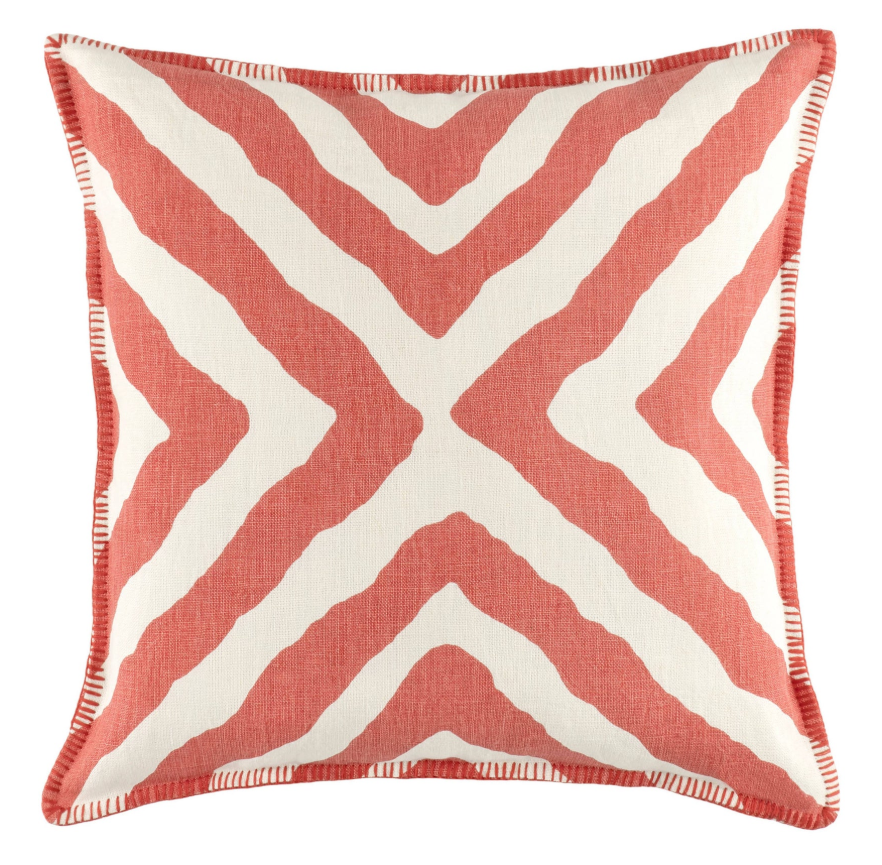Impy Linen Decorative Pillow - Paprika - 22" Square