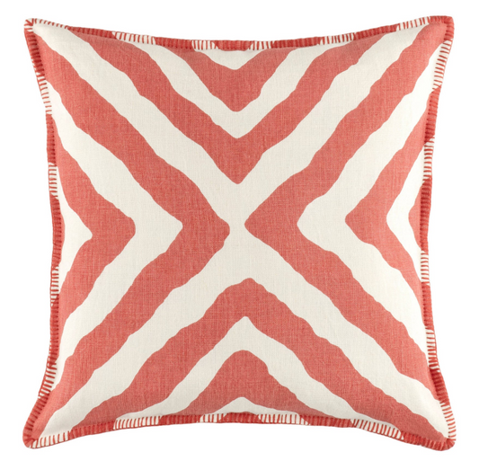 Impy Linen Decorative Pillow - Paprika - 22" Square