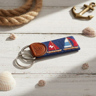 Sailboat Needlepoint Keychain
