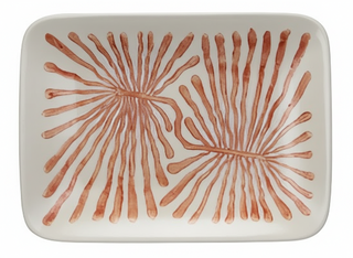 Hand Painted Stoneware Plate w/ Abstract Design III
