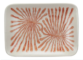 Hand-Painted Stoneware Plate w/ Abstract Design III