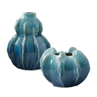Ocean Wave Indoor/Outdoor Vases   Set of 2
