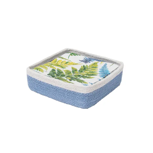 8" Sky Blue Jute Lunch Napkin Caddy
