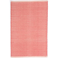 Herringbone Coral Woven Cotton Rug 2x3