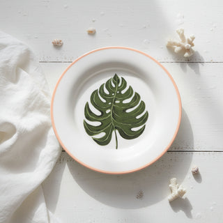 7.5" Round Plate   Tropical Palms
