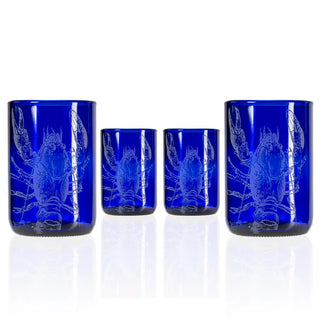 Upcycled Lola Lobster 12oz Blue Repurposed Tumbler | Set of 4   Online Only
