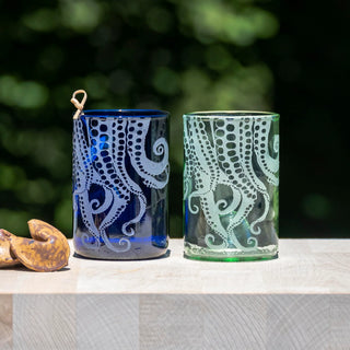 Upcycled Oscar Octopus 12oz Repurposed Tumbler | Set of 4
