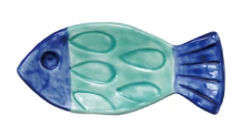Hand-Painted Stoneware Fish Shaped Dish I