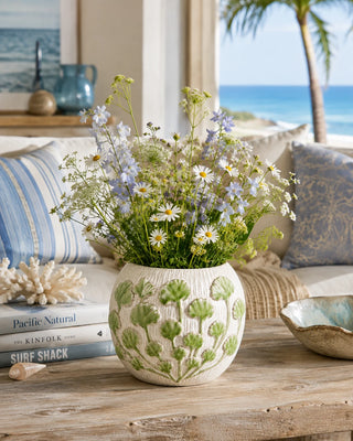 Handmade Thai Botanical Ceramic Vase
