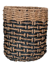 Woven Wicker Baskets & Black Medium