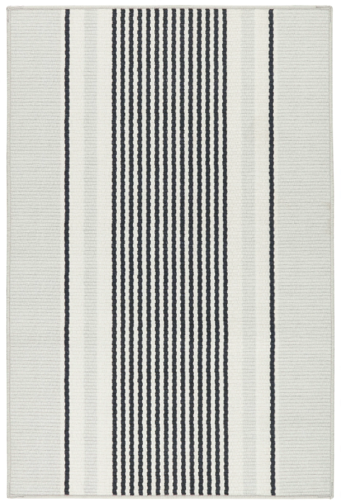 Gunner Stripe Grey Machine Washable Rug 2x3