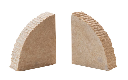 Sandstone Bookends w/ Ribbed Edge