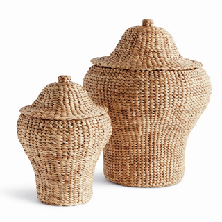 Water Hyacinth Ginger Jars   Set of 2
