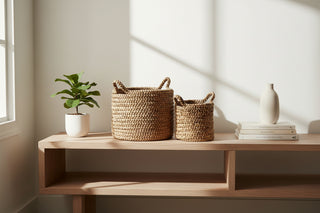 Waterhyacinth Putar Round Basket   Set of 2
