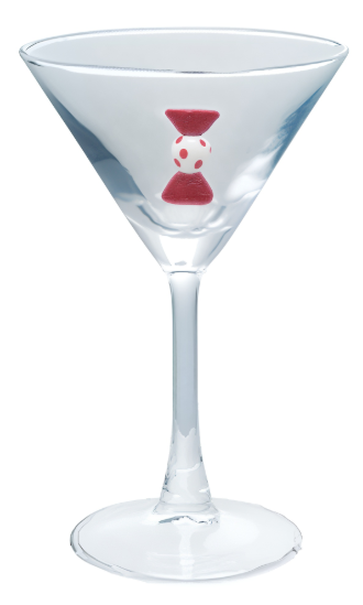 4 oz. Martini Glass with Hand-Blown Holiday Figure IV