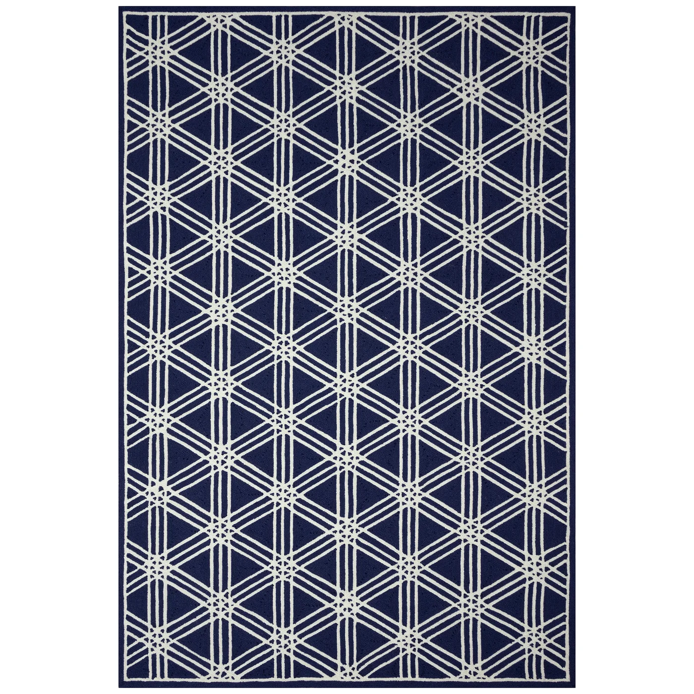 Hex Indoor/Outdoor Area Rug Navy 24" x 36"
