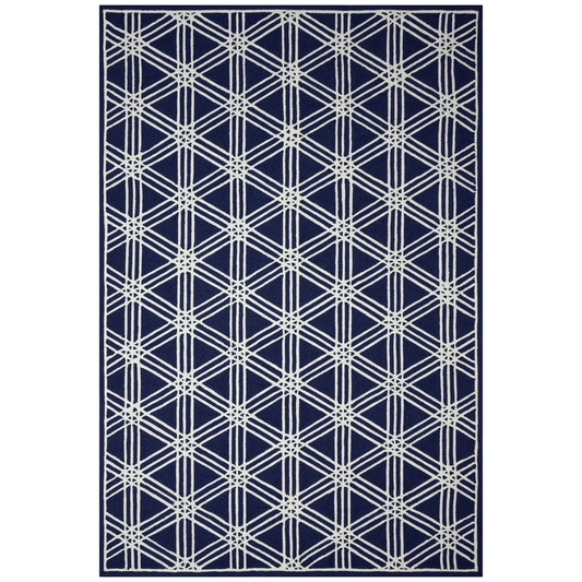 Hex Indoor/Outdoor Area Rug Navy 24" x 36"