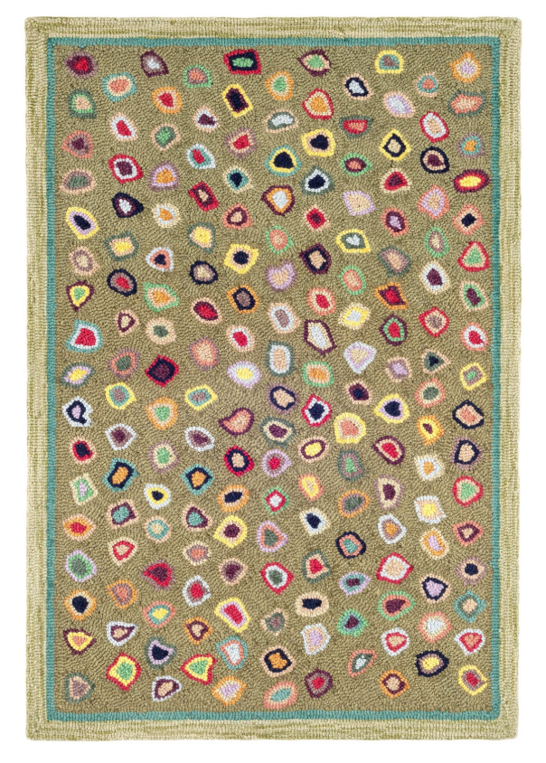 Cat's Paw Hand Micro Hooked Wool Rug - Sage - 2' x 3'