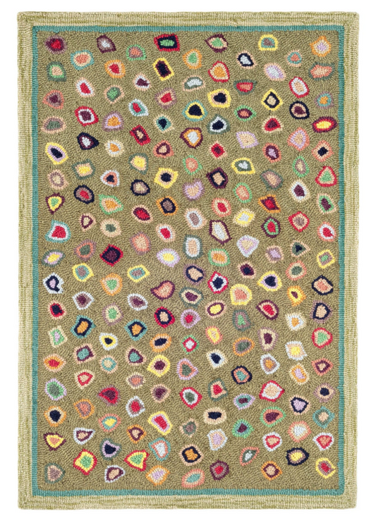 Cat's Paw Hand Micro Hooked Wool Rug - Sage - 2' x 3'