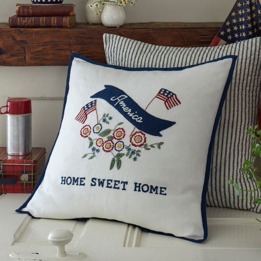 America Home Sweet Home 21" x 21" Porch Pillow