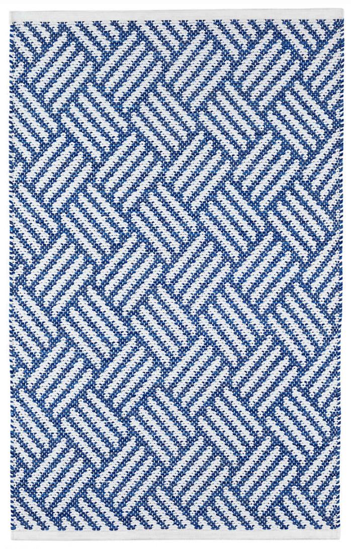 Crisscross Denim Indoor/Outdoor Rug 2x3