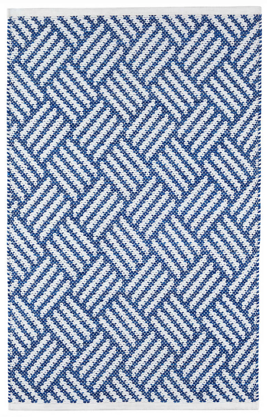 Crisscross Denim Indoor/Outdoor Rug 2x3