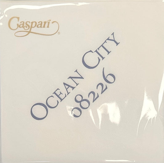 *CUSTOM* Airlaid Paper Linen White - 08226 Ocean City - Cocktail Napkin