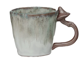 14 oz. Stoneware Mug w/ Mushroom Handle III ***