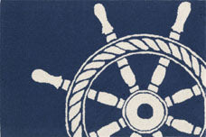 Ship Wheel Navy Rug 24x36