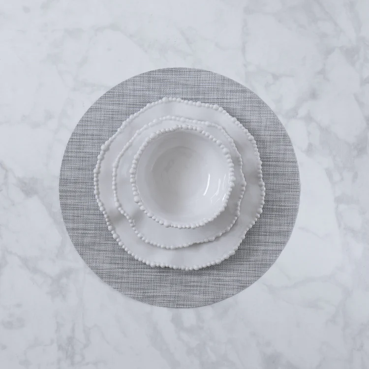 VIDA Round Woven Placemat (Grey)
