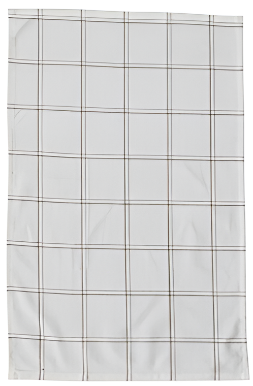 Stonewashed Cotton Tea Towel w/ Grid/Plaid Pattern, White & Green I