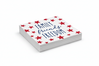 4th of July USA Cocktail Napkins   Family Friends Freedom
