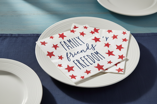 4th of July USA Cocktail Napkins   Family Friends Freedom
