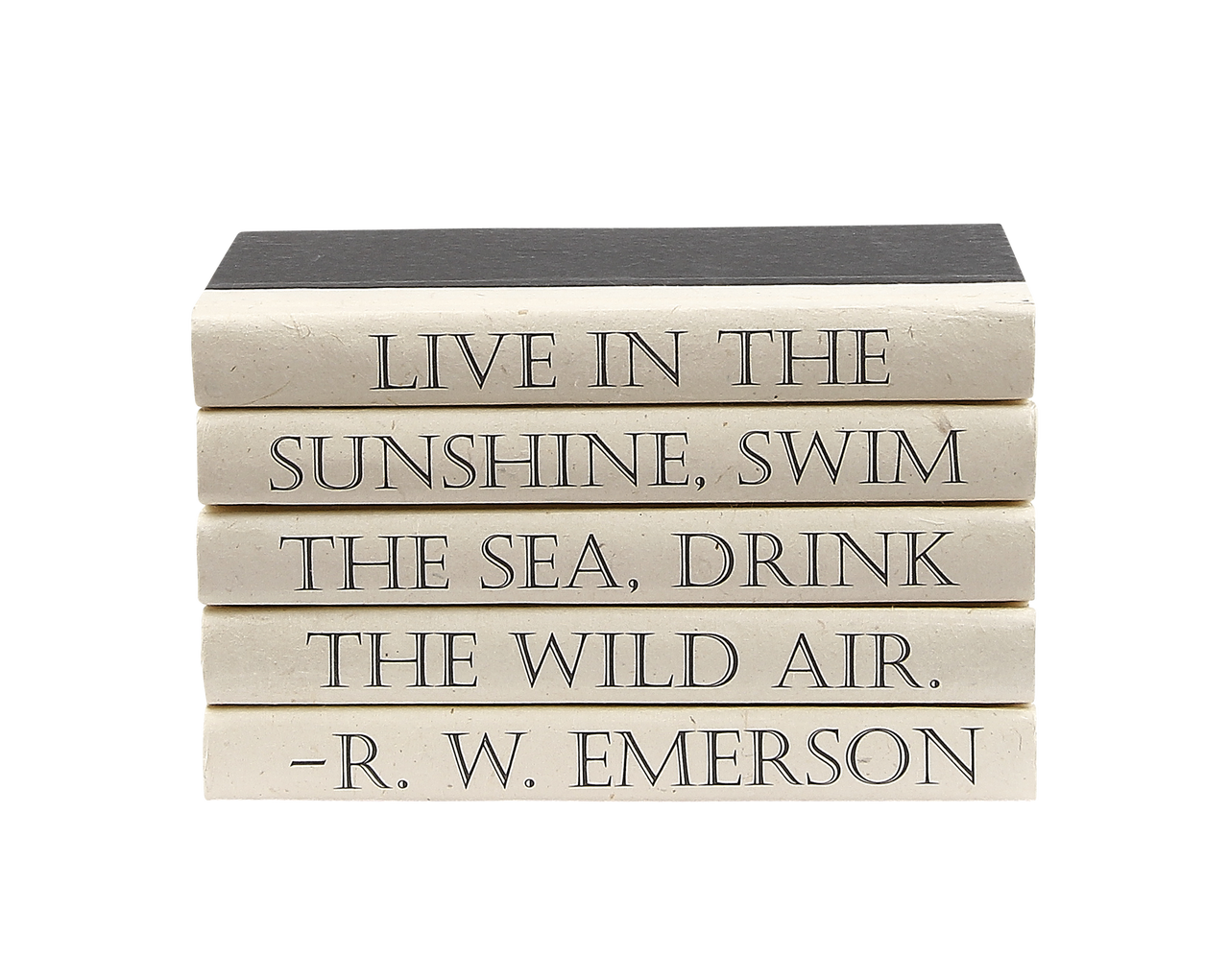 5 Vol: R.W. Emerson "Live In The Sunshine "/ Black Covers / 9.5" Wide / Approx. 6.25" Tall