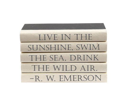 5 Vol: R.W. Emerson "Live In The Sunshine "/ Black Covers / 9.5" Wide / Approx. 6.25" Tall